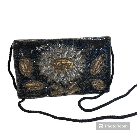 Vintage Sequin Purse Black - Picture 1 of 13